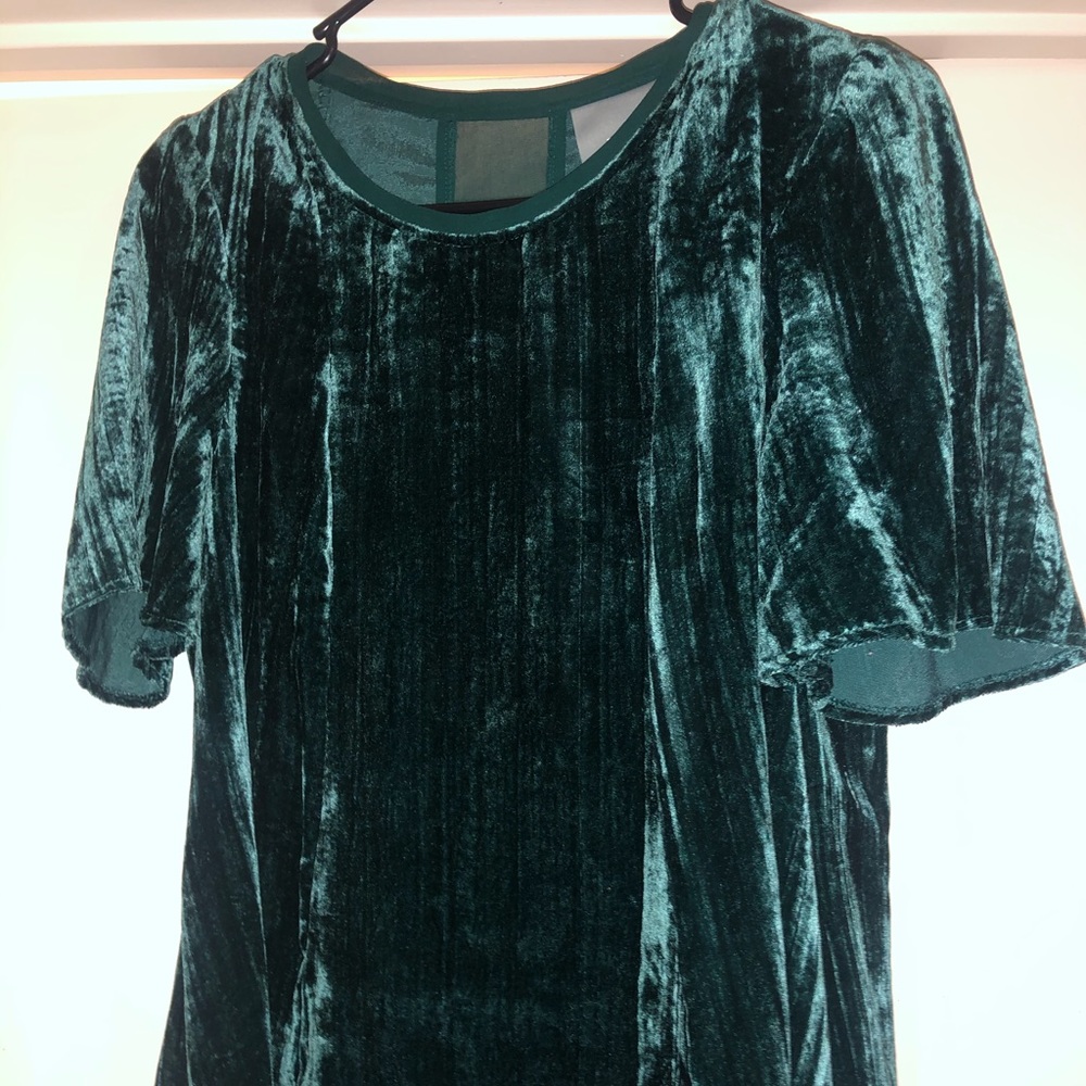 Maeve Green velvet crop top